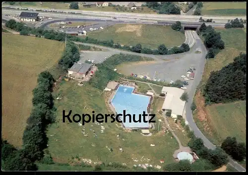 ÄLTERE POSTKARTE AUTOBAHN RASTSTÄTTE KIRCHHEIM A7 AUTOBAHNSCHWIMMBAD AMT NIEDERAULA motorway swimming pool autoroute AK
