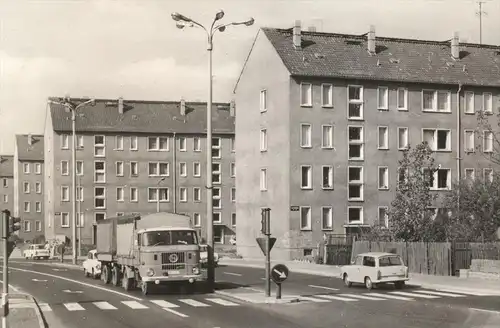 ÄLTERE POSTKARTE BORNA LKW IFA W50 truck pickup camion Trabant Auto Autos old car cars postcard cpa AK Ansichtskarte