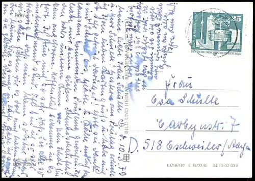 ÄLTERE POSTKARTE BORNA LKW IFA W50 truck pickup camion Trabant Auto Autos old car cars postcard cpa AK Ansichtskarte