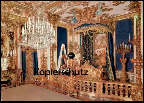 ÄLTERE POSTKARTE SCHLOSS HERRENCHIEMSEE SCHLAFZIMMER castle chateau interieur bedroom chambre postcard Ansichtskarte