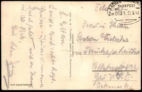 ALTE POSTKARTE OSTWIG SAUERLAND PANORAMA 1940 Feldpost Bahnpost Bestwig bei Arnsberg Ansichtskarte AK postcard cpa