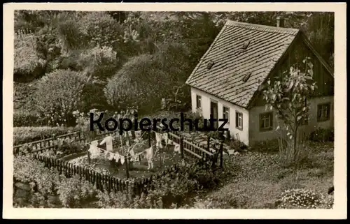 ALTE POSTKARTE OEDERAN BAUERNHAUS AUS BURKHARDTSGRÜN MINIATURPARK KLEIN-ERZGEBIRGE SACHSEN Haus miniature park postcard