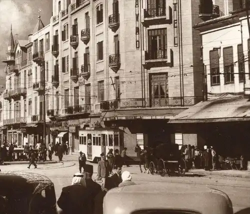 ÄLTERE POSTKARTE DAMAS PLACE MERDJÉ Tram Tramway Strassenbahn Damascus Syrie Syria Syrien Damaskus cpa postcard AK
