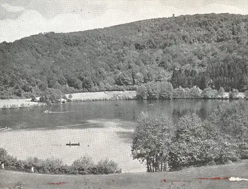 ALTE POSTKARTE GRÜSSE VON DEN MAAREN IN DER EIFEL GEMÜNDER MAAR MIT BADEANSTALT & GILLENFELDER MAAR BEI DAUN AK postcard