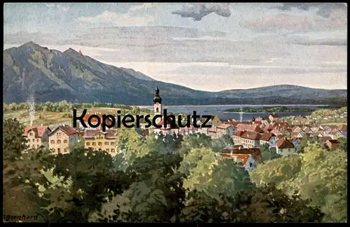 ALTE KÜNSTLER POSTKARTE MURNAU AM STAFFELSEE bei Garmisch-Partenkirchen Vielfarbendruckkarte Ottmar Zieher Ansichtskarte