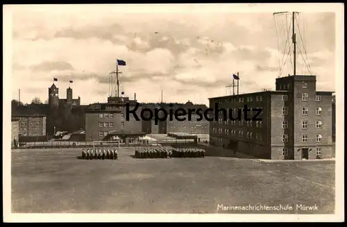ALTE POSTKARTE MARINENACHRICHTENSCHULE MÜRWIK FLENSBURG Soldaten soldats soldiers school Muerwik postcard Ansichtskarte