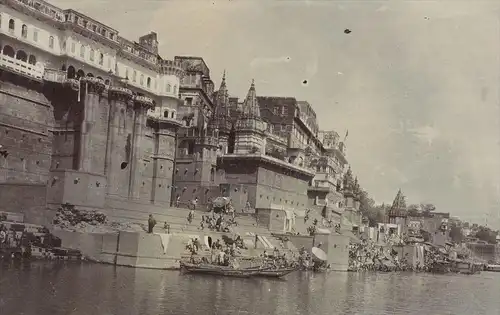 ALTE POSTKARTE BENARES GHAT PALAST RAJA V. BANARES VARANASI Ganges le Gange India Indien Ansichtskarte AK postcard cpa