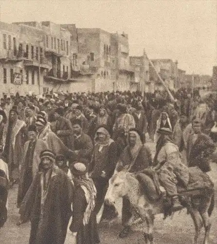 ALTE KARTE IRAQ MOHOMEDAN FESTIVALS DAY AT MOSUL Mossul Festival Foto Irak cpa photo postcard Ansichtskarte AK