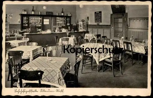 ALTE POSTKARTE ATTENDORN BAHNHOFSGASTSTÄTTE E. SCHWARZENBERGER DORTMUNDER BIER COCA-COLA LEIBNIZ KEKS UNDERBERG Bahnhof