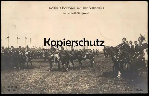 ALTE POSTKARTE KAISER-PARADE AUF DER VENNHEIDE BEI MÜNSTER IN WESTFALEN Kaiser Wilhelm Berg Fidel Hiltrup Ansichtskarte