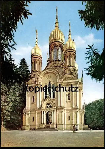 ÄLTERE POSTKARTE WIESBADEN GRIECHISCHE KAPELLE AUF DEM NEROBERG Kirche church église greek chapel Ansichtskarte postcard