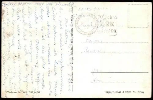 ÄLTERE POSTKARTE GÖRLITZ UNTERMARKT STEMPEL 10 JAHRE DRK DDR Zgorzelec Zhorjelc cpa postcard AK Ansichtskarte