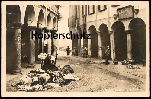 ALTE POSTKARTE LUGANO DEL MOLI-PIETRO VIA PESSINA HÄNDLERIN Markt market marché Tessin Suisse postcard cpa Ansichtskarte