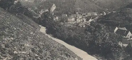 ALTE POSTKARTE SEEBURG MIT SCHLOSS UHENFELS PANORAMA 1917 Bad Urach castle chateau cpa postcard AK Ansichtskarte