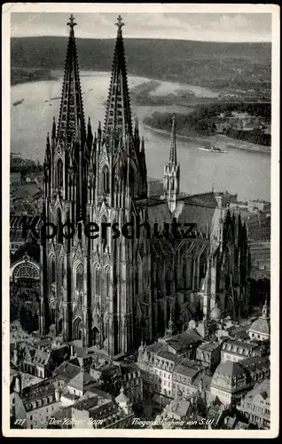 ALTE POSTKARTE DER KÖLNER DOM FLIEGERAUFNAHME VON SÜDWEST Luftbild Köln Cöln Hoursch & Bechstedt postcard Ansichtskarte