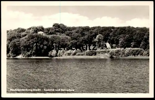 ALTE POSTKARTE NEUBRANDENBURG SEEBLICK UND BELVEDERE Verlag R. Lederbogen Ansichtskarte AK cpa postcard
