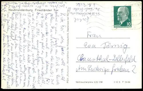 ALTE POSTKARTE NEUBRANDENBURG FRIEDLÄNDER TOR Verlag Rotophot Ansichtskarte AK cpa postcard