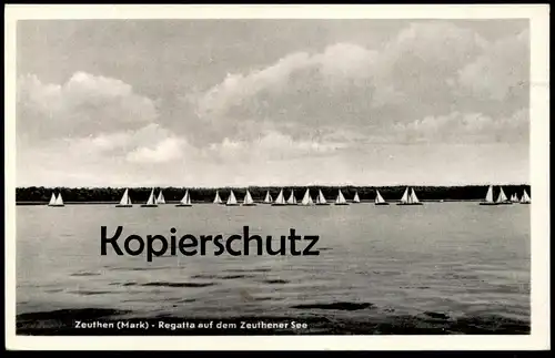 ALTE POSTKARTE ZEUTHEN MARK BRANDENBURG REGATTA AUF DEM ZEUTHENER SEE régate sailing Rennen cpa postcard Ansichtskarte