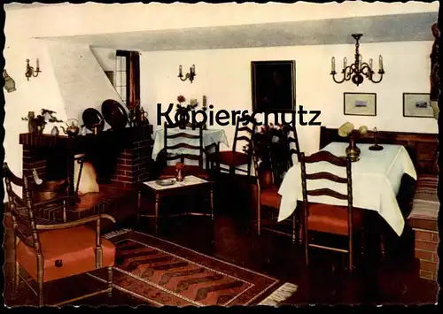 ÄLTERE POSTKARTE GUMMERSBACH-WINDHAGEN HOTEL HEEDT BES. J. &. G. HOLLÄNDER Kamin-Feuer postcard Ansichtskarte