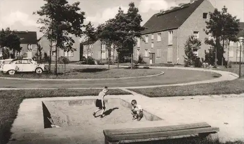 ÄLTERE POSTKARTE FASSBERG LÜNEBURGER HEIDE B. MUNSTER SÜDHEIDE CELLE SANDKASTEN Spielplatz playground aire de jeu Kinder