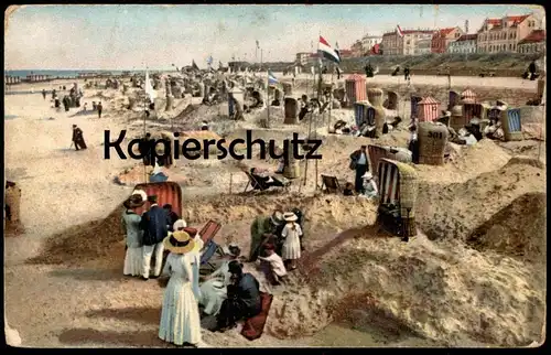 ALTE POSTKARTE NORDERNEY STRANDLEBEN Strand beach plage Kinder children enfants Sandburg sandcastle chateau de sable AK