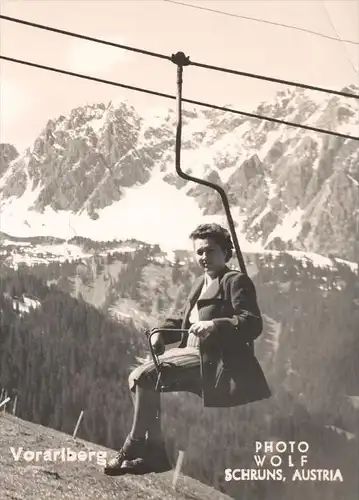 ALTE POSTKARTE SESSEL-LIFT TSCHAGGUNS GRABS VORARLBERG Austria Österreich Autriche télésiège chairlift Tracht Schruns AK