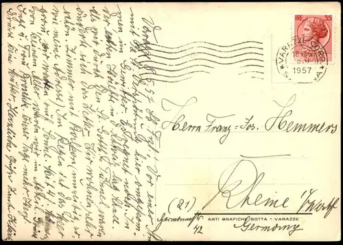 ALTE POSTKARTE VARAZZE PENSIONE LA LUCCIOLA VIA GARIBALDI LIGURIA SAVONA Auto old car voiture Italia Italy Italien cpa