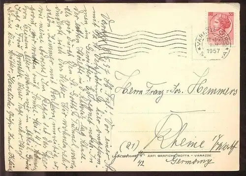 ALTE POSTKARTE VARAZZE PENSIONE LA LUCCIOLA VIA GARIBALDI LIGURIA SAVONA Auto old car voiture Italia Italy Italien cpa