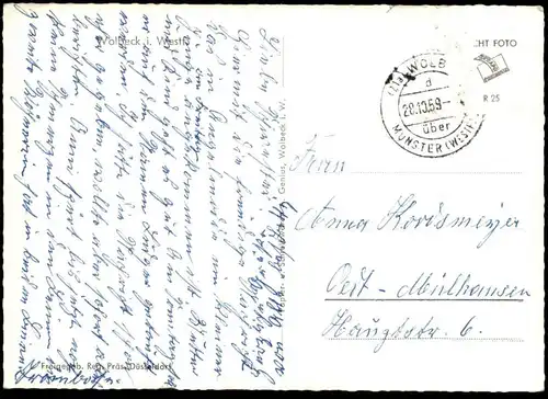 ÄLTERE POSTKARTE MÜNSTER WOLBECK FLIEGERAUFNAHME LUFTBILD Luftaufnahme Ansichtskarte AK cpa postcard