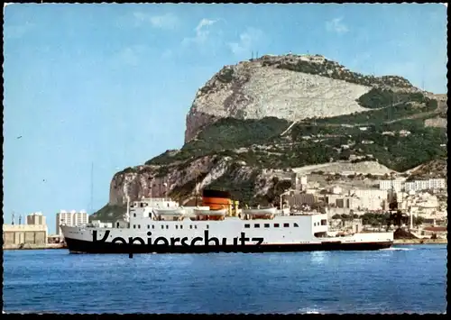 ÄLTERE POSTKARTE AUTO FERRY MONS CALPE BLAND LINE GRIBALTAR TANGIER TANGER SCHIFF ship bateau bac car-ferry postcard AK