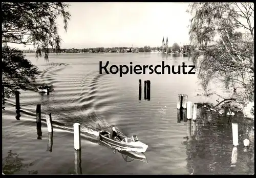 ÄLTERE POSTKARTE NEURUPPIN BLICK VOM RUPPINER SEE Boot boat cpa postcard Ansichtskarte AK