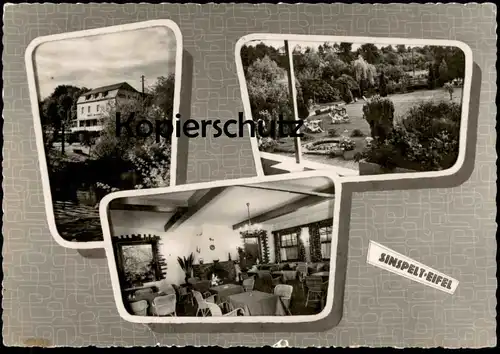 ÄLTERE POSTKARTE SINSPELT SÜDEIFEL HOTEL W. ALTRINGER NEUZEITLICHE FREMDENZIMMER Eifel Kreis Bitburg-Prüm Ansichtskarte