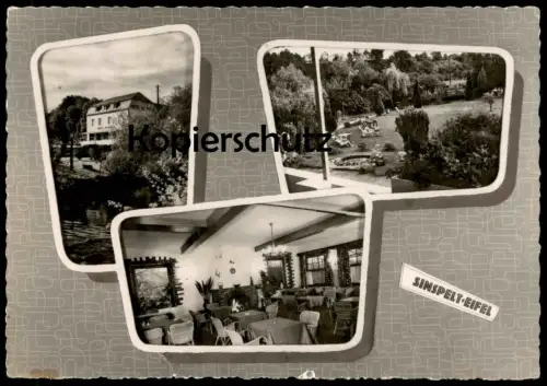 ÄLTERE POSTKARTE SINSPELT SÜDEIFEL HOTEL W. ALTRINGER NEUZEITLICHE FREMDENZIMMER Eifel Kreis Bitburg-Prüm Ansichtskarte