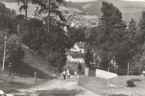 ÄLTERE POSTKARTE MANEBACH BLICK VOM REICHSBAHN FERIENHEIM ERNST KAMIETH ILMENAU THÜRINGEN Bahn AK Ansichtskarte postcard