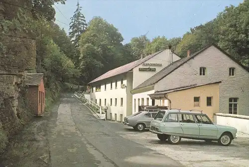 ÄLTERE POSTKARTE HOTEL PENSION ALBACHMÜHLE ALBACHTAL BEI BITBURG SÜDEIFEL ALBACH Familie Hansen Wasserliesch Konz