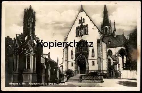ALTE POSTKARTE BINGEN AM RHEIN ROCHUSKAPELLE UND 14. STATION cpa postcard Ansichtskarte chapel Kapelle Kirche chapelle