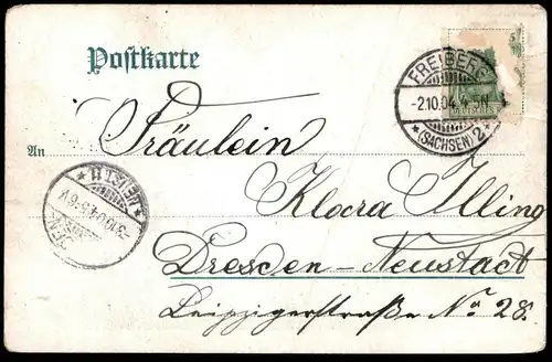 ALTE POSTKARTE FREIBERG IN SACHSEN KÖNIG-ALBERG-PARK MIT VILLA GÖPFERT 1904 Ansichtskarte AK cpa postcard