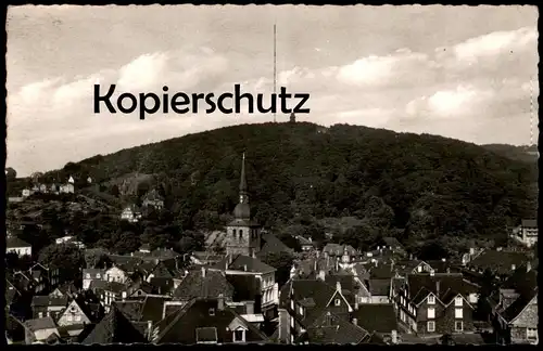 ÄLTERE POSTKARTE LANGENBERG RHEINLAND BLICK AUF STADTMITTE MIT SENDER BISMARCKTURM UND HORDTHAUS radio mast tour Velbert