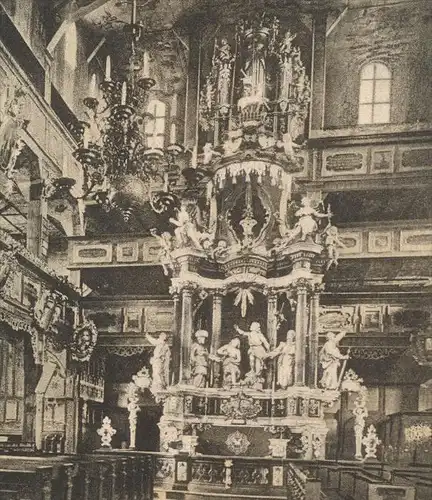 ALTE POSTKARTE SCHWEIDNITZ INNERE DER FRIEDENSKIRCHE 1925 Swidnica Schlesien Ceska repulika czech republic Tschechien