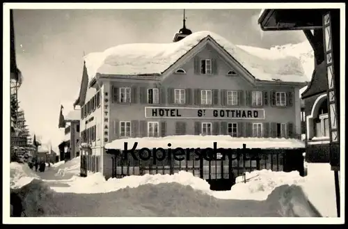 ALTE POSTKARTE ANDERMATT HOTEL ST. GOTTHARD WINTER neige Uri Suisse Switzerland Schweiz Helvetia Ansichtskarte postcard