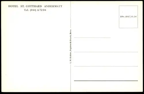 ALTE POSTKARTE ANDERMATT HOTEL ST. GOTTHARD WINTER neige Uri Suisse Switzerland Schweiz Helvetia Ansichtskarte postcard