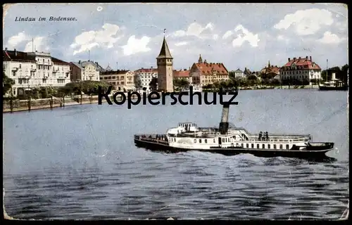 ALTE POSTKARTE LINDAU IM BODENSEE 1928 Schiff Dampfer ship bateau steamer cpa postcard AK Ansichtskarte