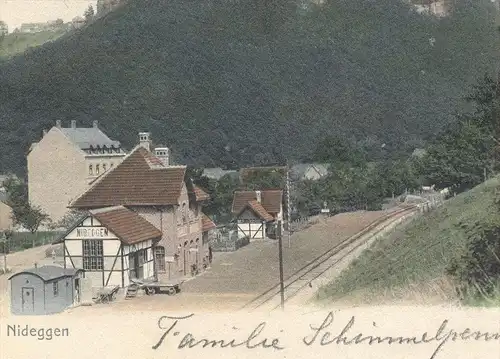 ALTE POSTKARTE LUFTKURORT NIDEGGEN EIFEL BAHNHOF 1908 railway station gare Ansichtskarte AK cpa postcard