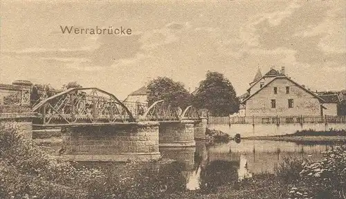 ALTE POSTKARTE HERINGEN AN DER WERRA KALI SCHACHT NEU-HERINGEN PARTIE KIRCHE MÜHLE BRÜCKE moulin mill Schüler Zeche