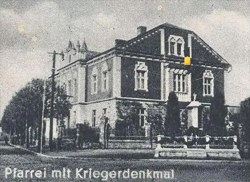 ALTE POSTKARTE GRUSS AUS DEUTSCH-KRAWARN KR. RATIBOR DEUTSCHES HAUS SCHULE SCHLESIEN Kravare ve Slezsku Sleszko Ceska AK