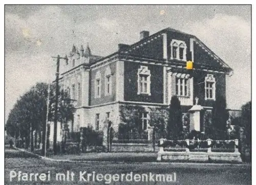 ALTE POSTKARTE GRUSS AUS DEUTSCH-KRAWARN KR. RATIBOR DEUTSCHES HAUS SCHULE SCHLESIEN Kravare ve Slezsku Sleszko Ceska AK