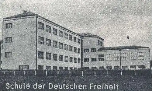 ALTE POSTKARTE GRUSS AUS DEUTSCH-KRAWARN KR. RATIBOR DEUTSCHES HAUS SCHULE SCHLESIEN Kravare ve Slezsku Sleszko Ceska AK