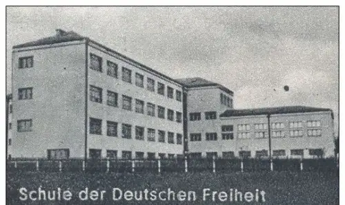 ALTE POSTKARTE GRUSS AUS DEUTSCH-KRAWARN KR. RATIBOR DEUTSCHES HAUS SCHULE SCHLESIEN Kravare ve Slezsku Sleszko Ceska AK