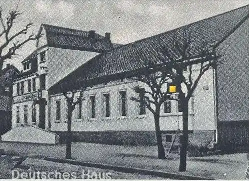 ALTE POSTKARTE GRUSS AUS DEUTSCH-KRAWARN KR. RATIBOR DEUTSCHES HAUS SCHULE SCHLESIEN Kravare ve Slezsku Sleszko Ceska AK