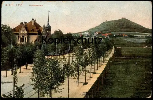 ALTE POSTKARTE GÖRLITZ LANDESKRONE Allee alley Goerlitz Zgorzelec Zhorjelc cpa postcard AK Ansichtskarte